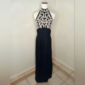 Sexy side slit dress  rhinestone prom dress mermaid gown hand sewn sm.